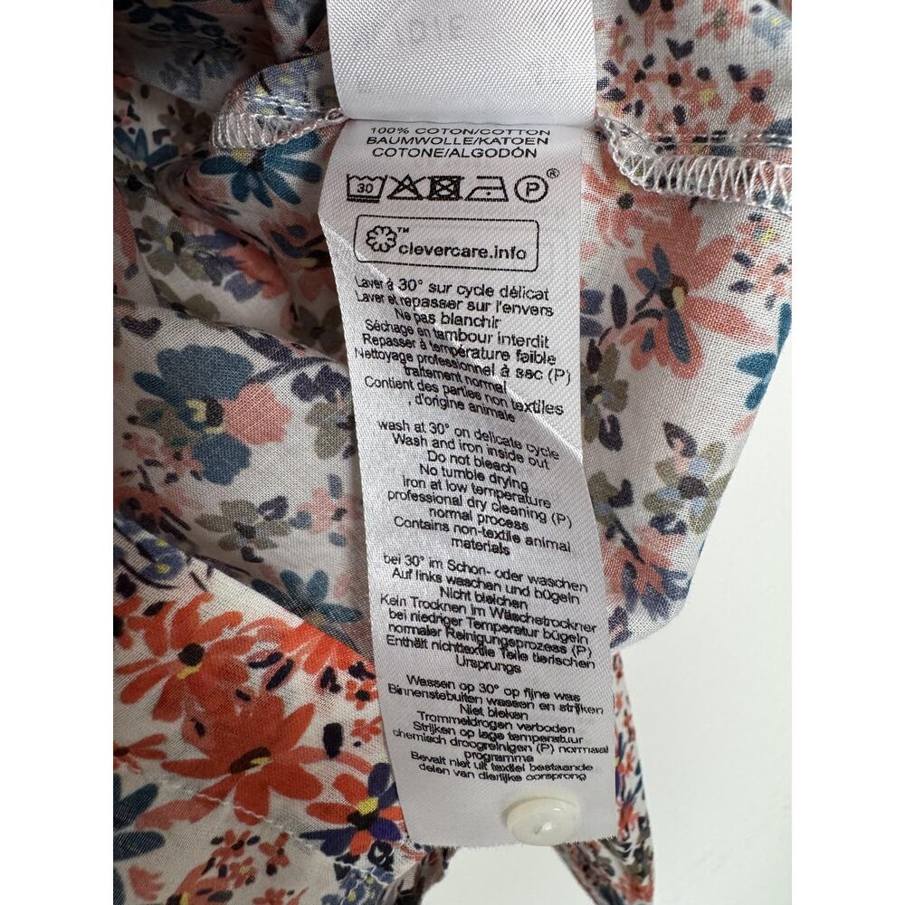 Saint James Top Shirt Womens M/L Floral Button Front Cotton Blousev - Picture 7 of 12